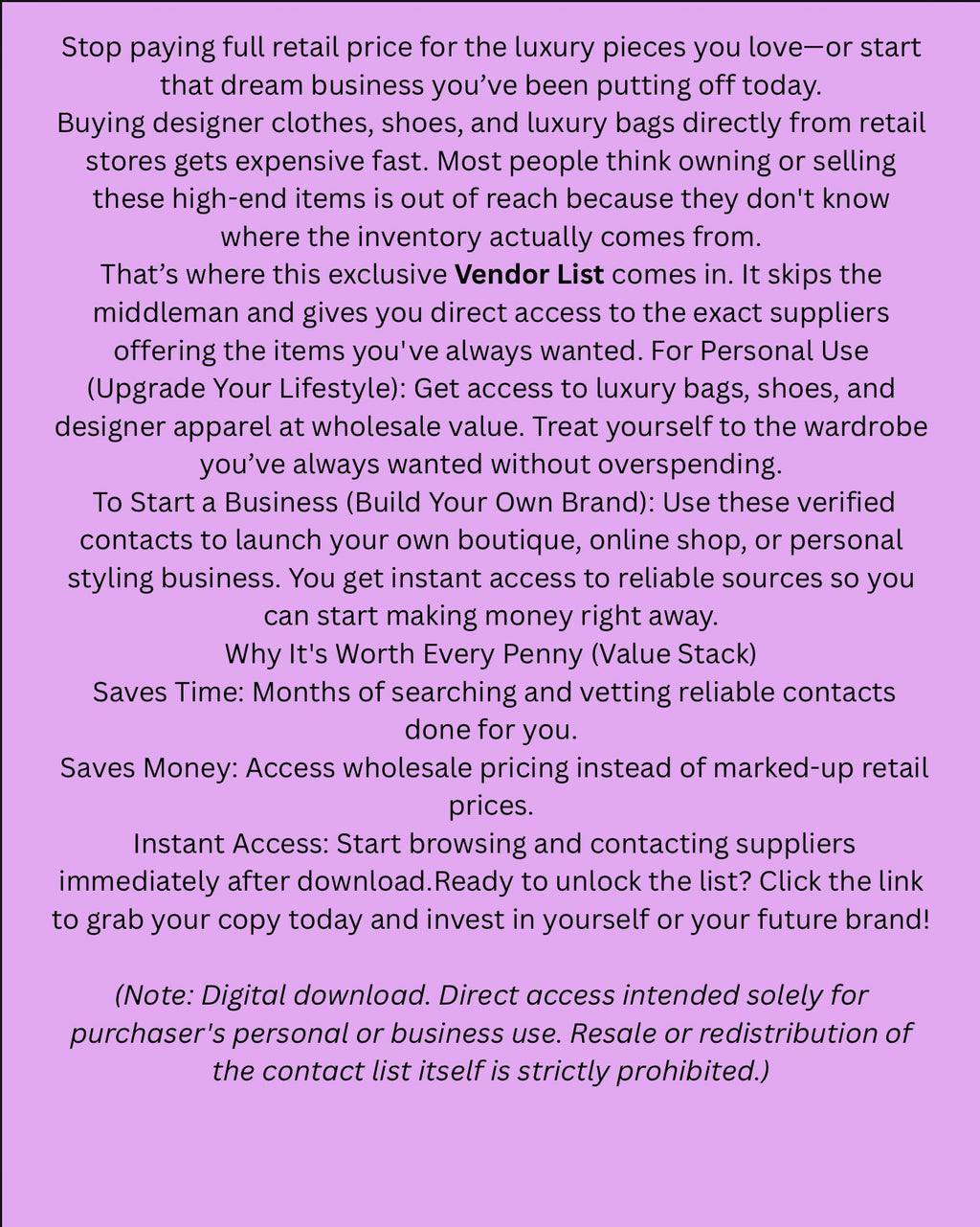Ultimate Vendor Contact | Instant Digital Download