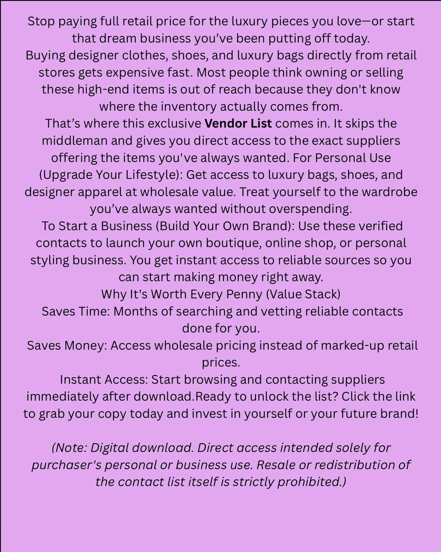 Ultimate Vendor Contact | Instant Digital Download